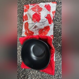 red flowers themed bowl cozy